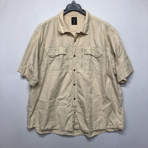 Red Head Men Short Sleeve Outdoor Hiking Button Shirt Size 3XL Ripstop B244 -18 - Picture 1 of 15